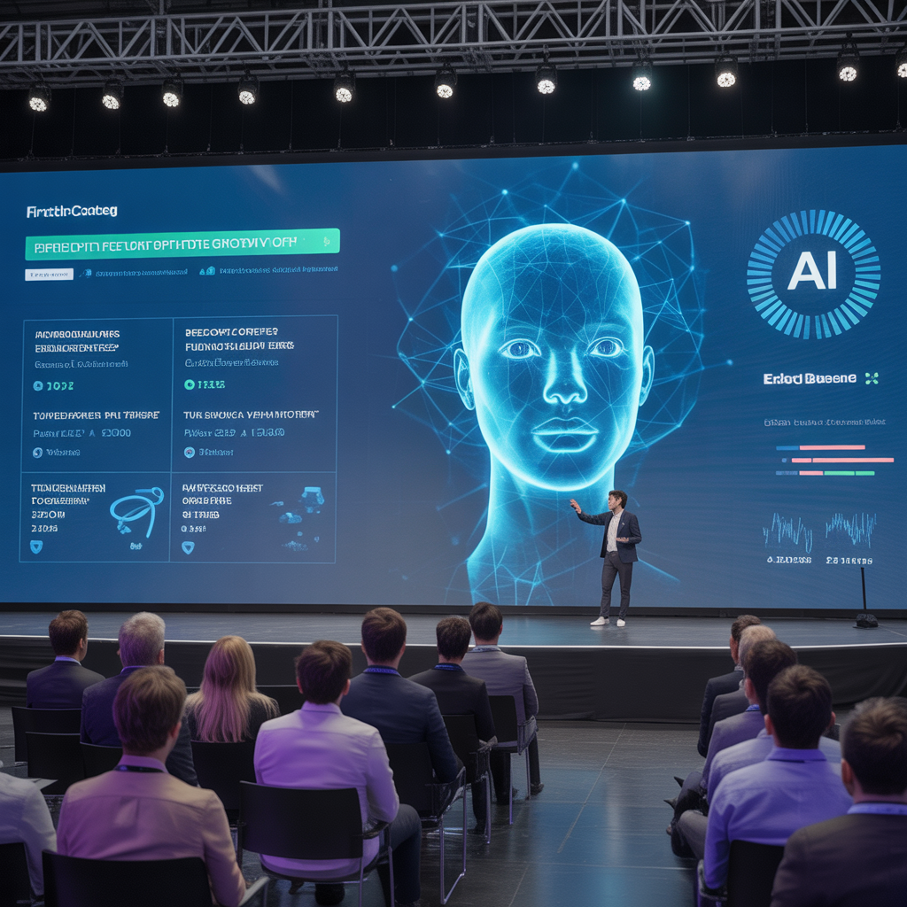 Présentation FinTech IA lors d'une conférence
